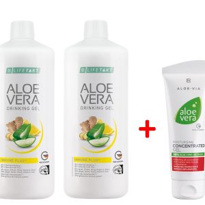 Комплект Aloe Vera Гел за Пиене за Имунната Система + Крем Концентрат Алое Вера при Кожни проблеми