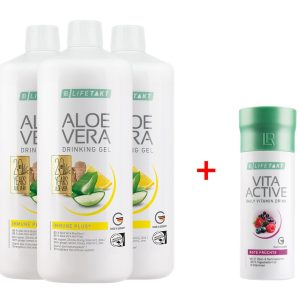 Комплект за Имунната система Aloe Vera Immune Plus Троен комплект + Течни витамини Vita active